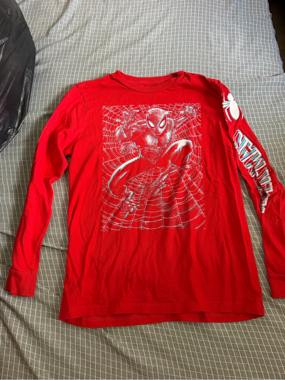 Marvel Red Spiderman Long Sleeve Graphic Tee